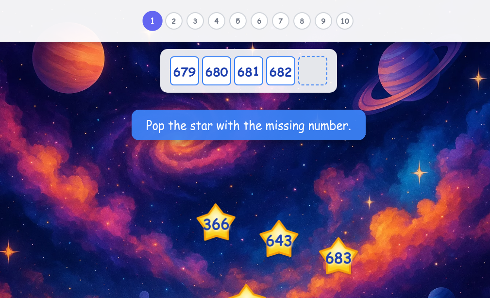 Missing Number: up to 1000 - Level 1 image